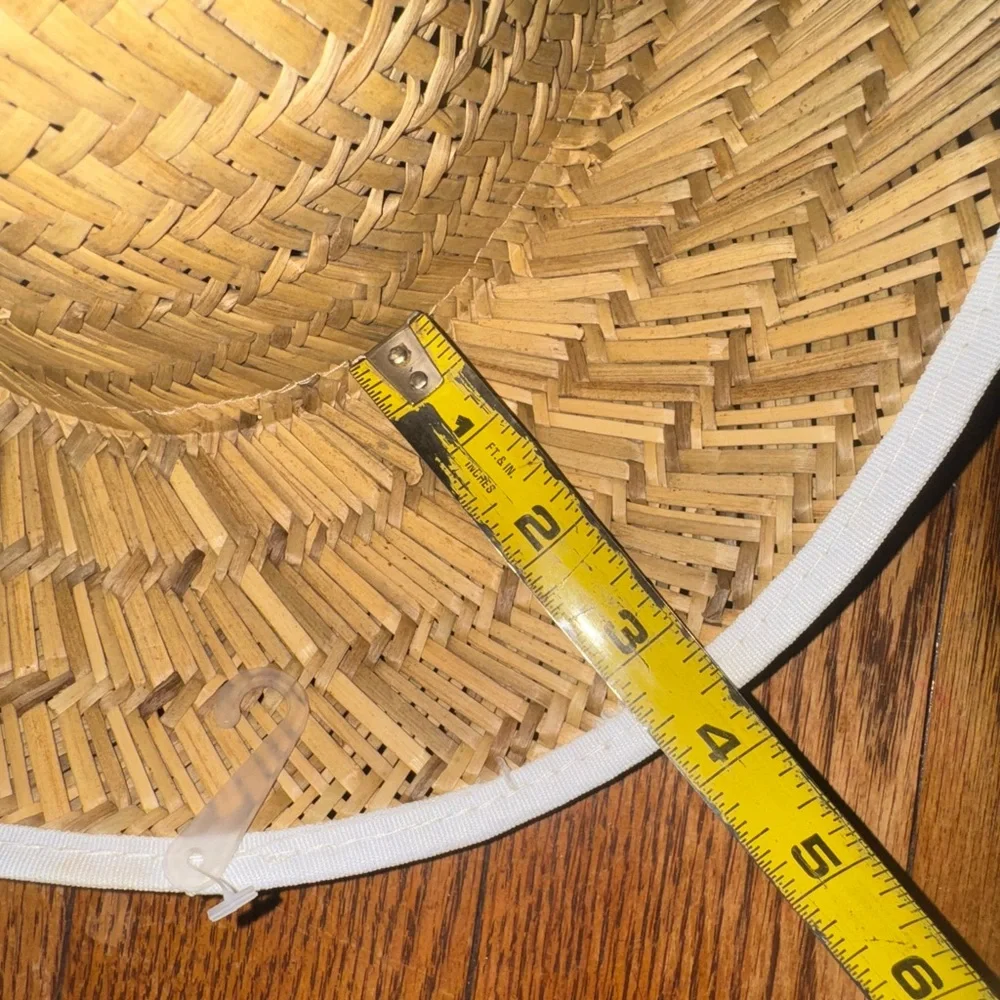 Natural Straw Cowboy Hat with White Trim NWT